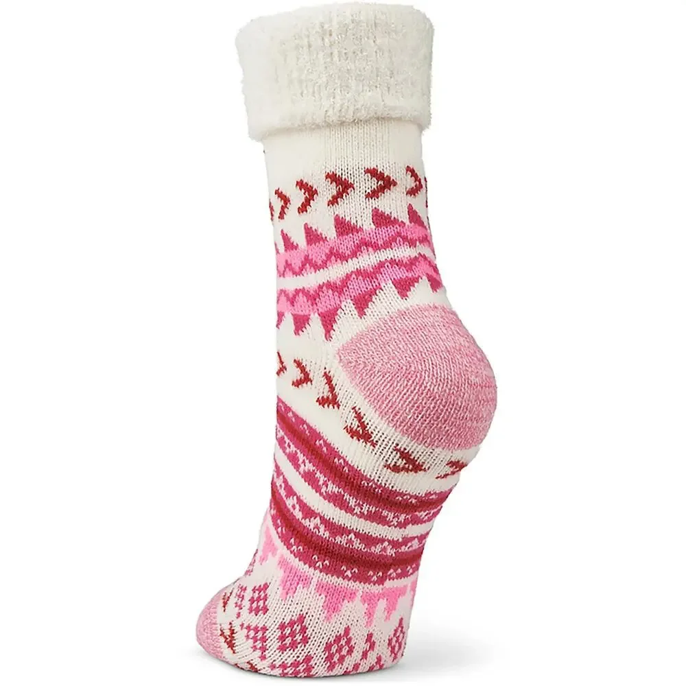 Magellan Outdoors Foldover Lodge Crew Socks Pink Aloe Infused Lined Medium 6-10